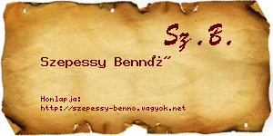 Szepessy Bennó névjegykártya